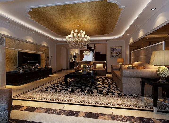 别墅 欧式奢华 豪华富丽 高贵典雅 客厅图片来自实创装饰集团广州公司在盛翠华庭的分享