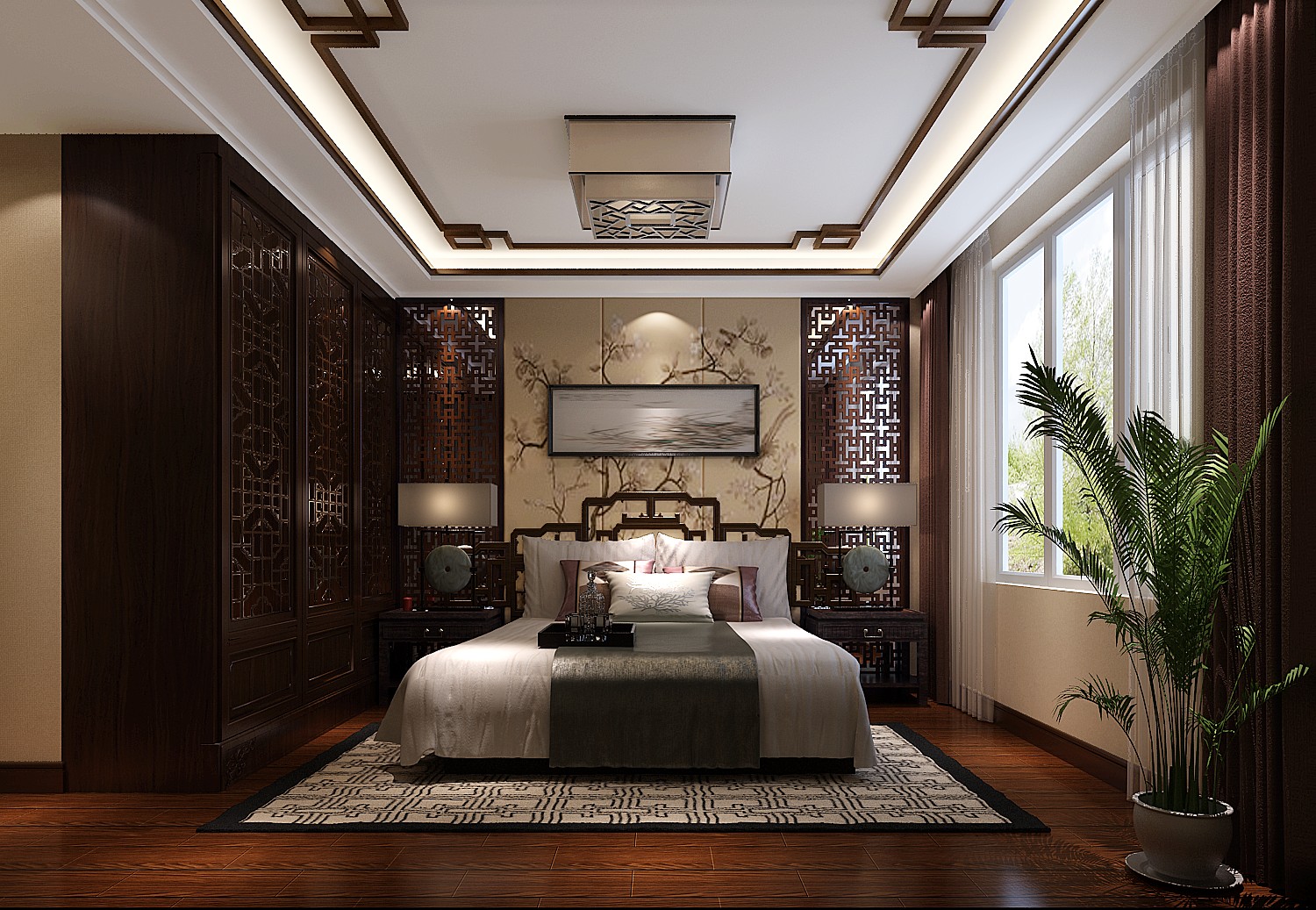 卧室图片来自高度国际装饰宋增会在双珑原著235平米欧式的分享