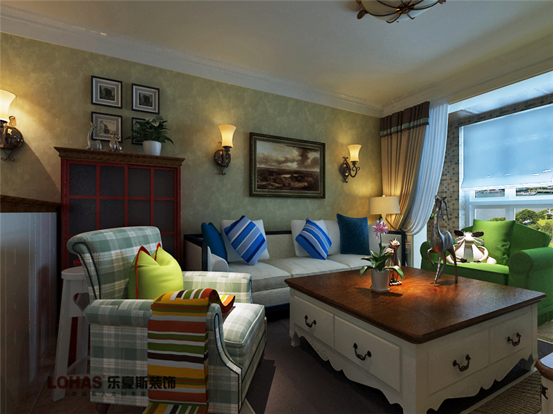 芳泽园装修 二居 美式 客厅图片来自乐豪斯设计师毛宁在芳泽园装修效果图的分享