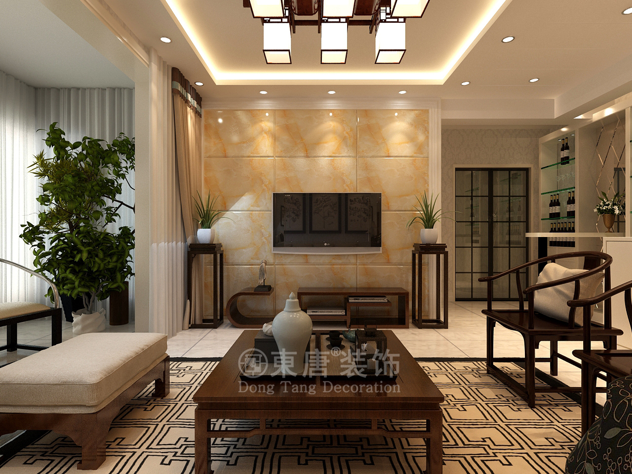 客厅图片来自山西东唐装饰公司在劲松新景小区135平米混搭风格的分享