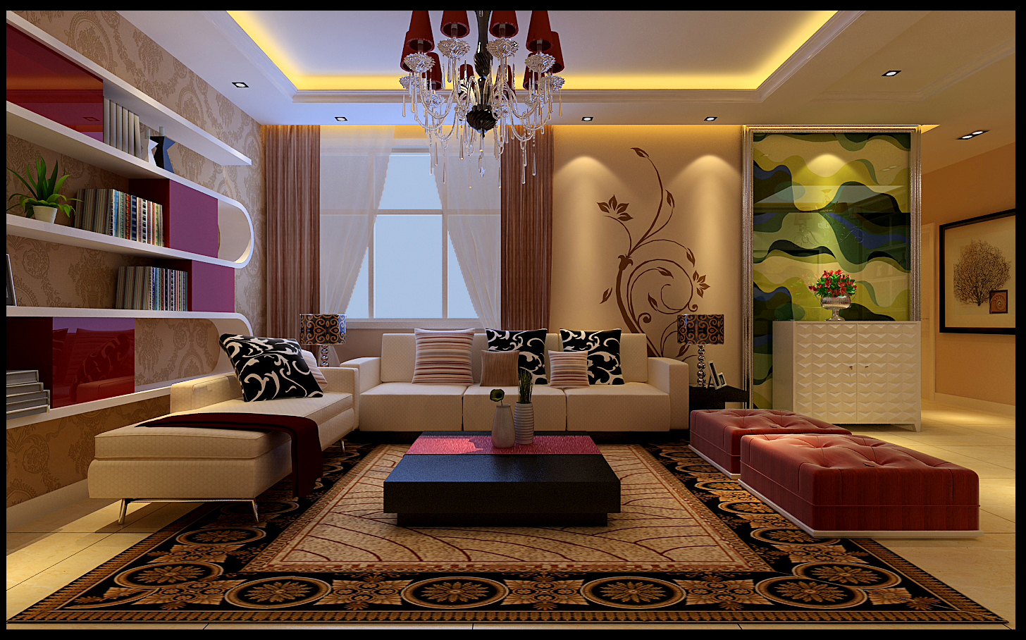两居室 国宾中心 现代风格 装修 效果图 客厅图片来自张樂在利达国宾中心两居室现代风格装修的分享