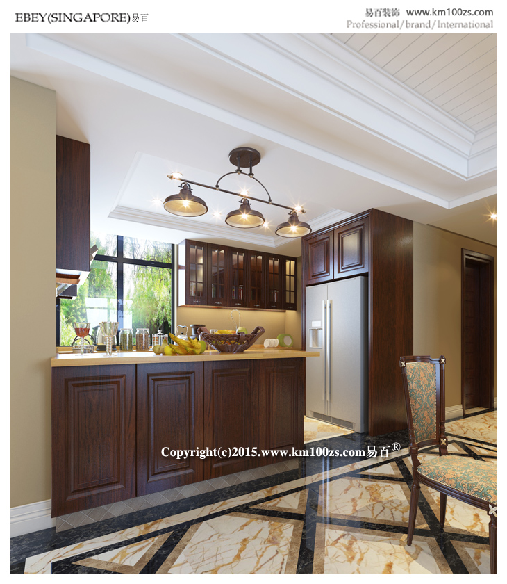 厨房图片来自昆明易百装饰-km100zs在世林国际340平米现代美式风格的分享