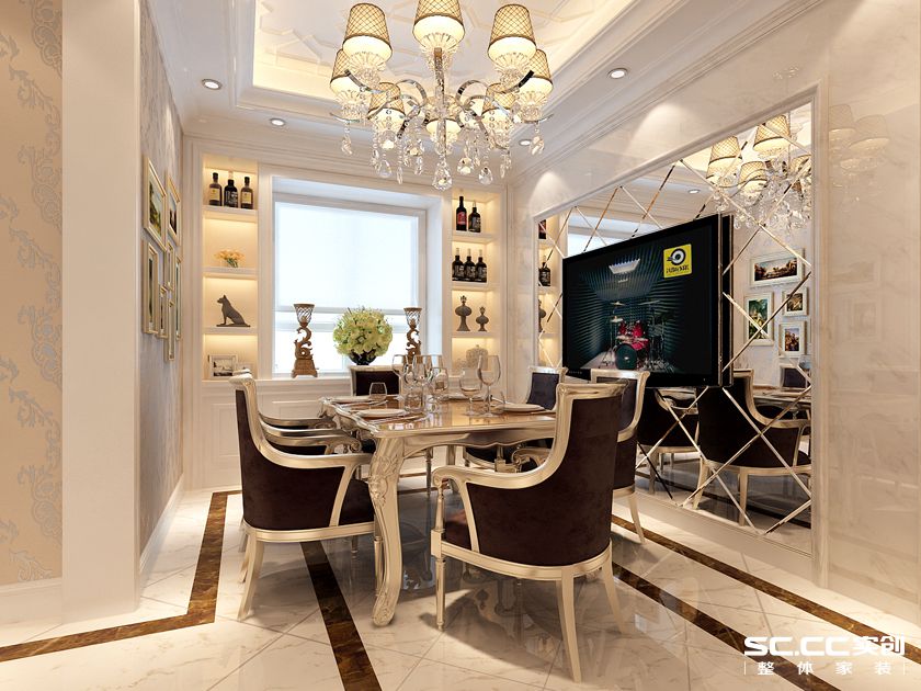 简欧风格 别墅 餐厅图片来自实创装饰上海公司在淀山湖250平简欧风格别墅装修的分享
