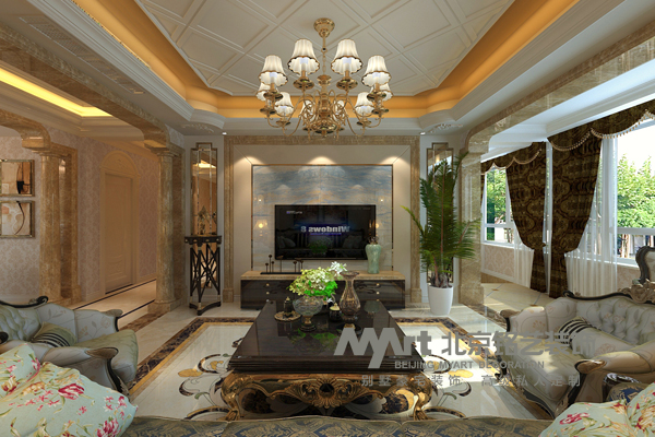 客厅图片来自北京铭艺-Myart-大飞在盛邦花园-139-欧式新古典的分享