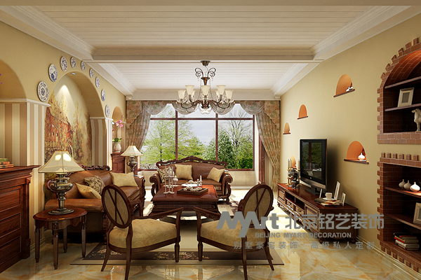 客厅图片来自北京铭艺-Myart-大飞在五十四所-美式田园的分享