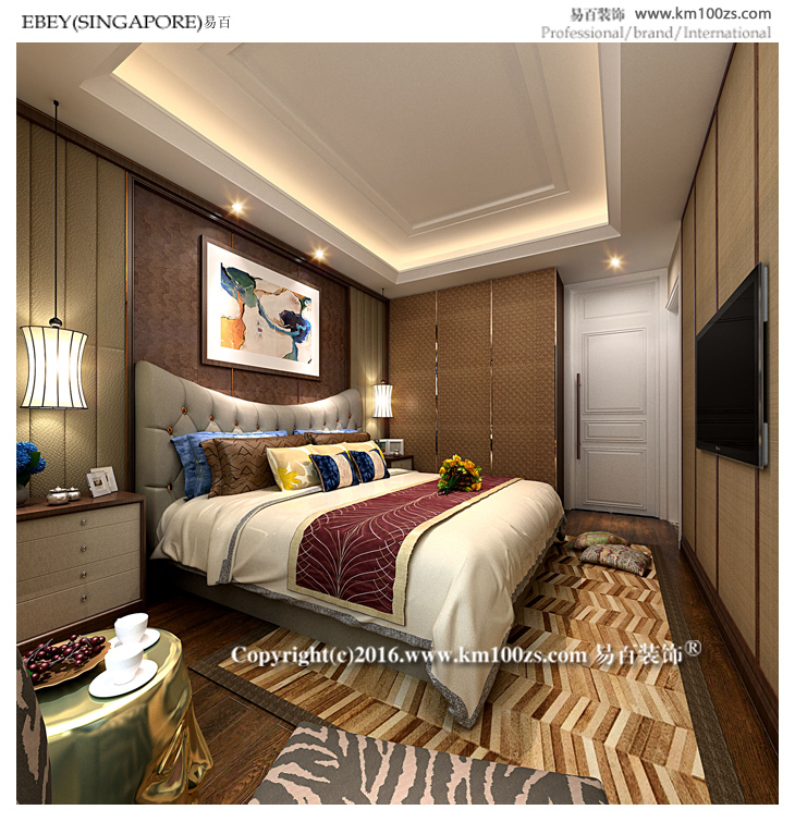 卧室图片来自昆明易百装饰-km100zs在德润朗悦湾—“怡风彩卷”的分享