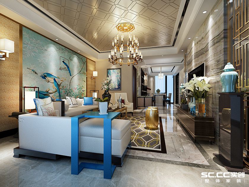 现代奢华 别墅 客厅图片来自实创装饰上海公司在200平别墅现代奢华风格家的分享