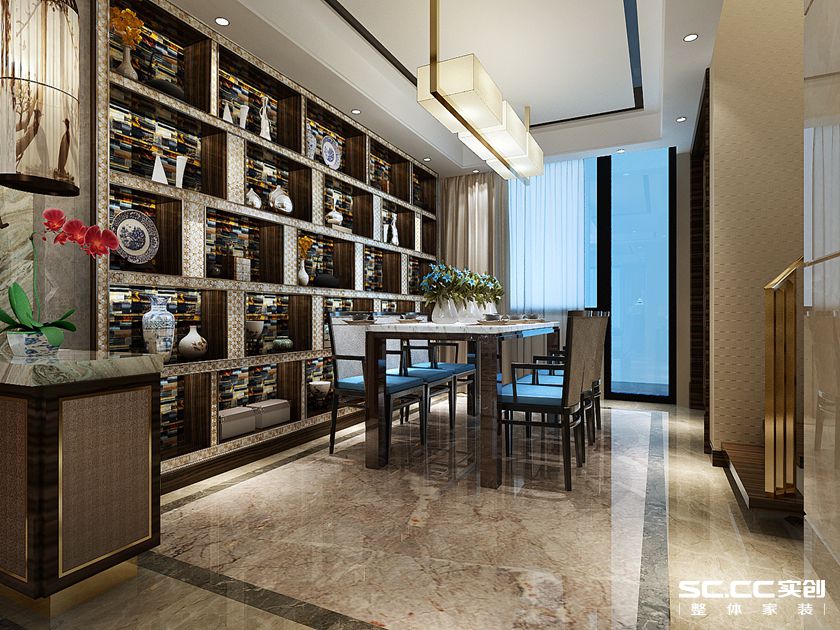 现代奢华 别墅 餐厅图片来自实创装饰上海公司在200平别墅现代奢华风格家的分享