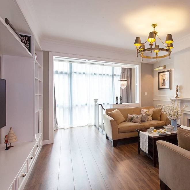 美式 70平米装修 实创装饰 上海装修 客厅图片来自上海实创-装修设计效果图在实创76平米美式舒适的生活空间的分享