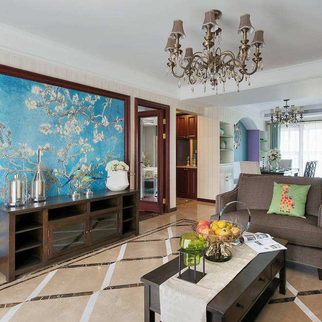 三居 美式 地中海 客厅图片来自上海实创-装修设计效果图在167平美式与地中海的完美结合的分享