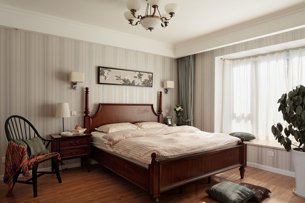 美式 三居 旧房改造 卧室图片来自北京居然元洲装饰有限责任公司在恬淡中的小清新的分享