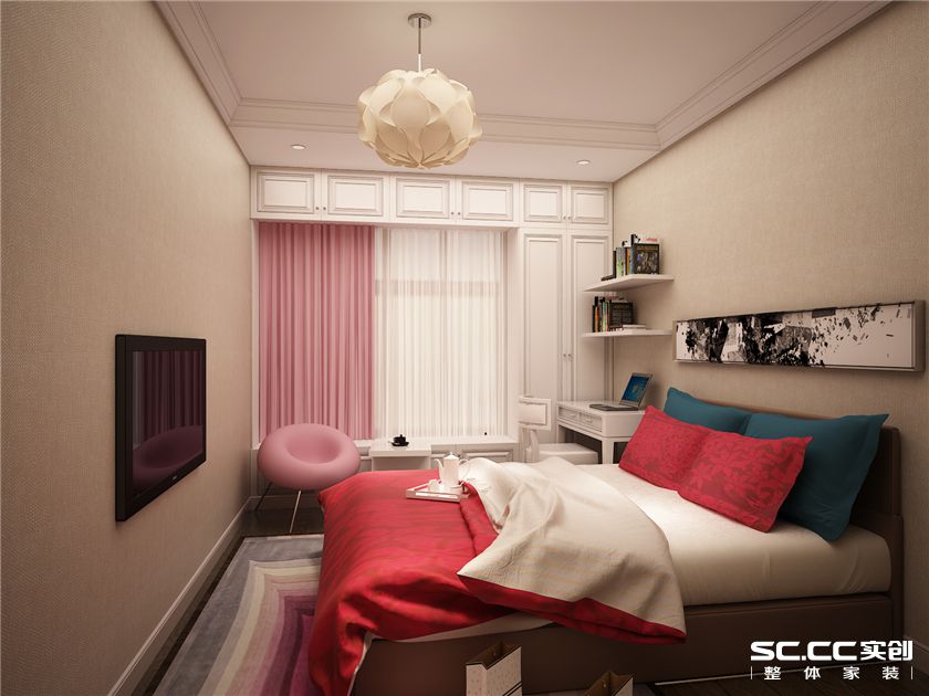 天地湾 新中式风格 三室两厅 122平米 装修设计 卧室图片来自郑州实创-整套家装在天地湾新中式风格装修案例的分享