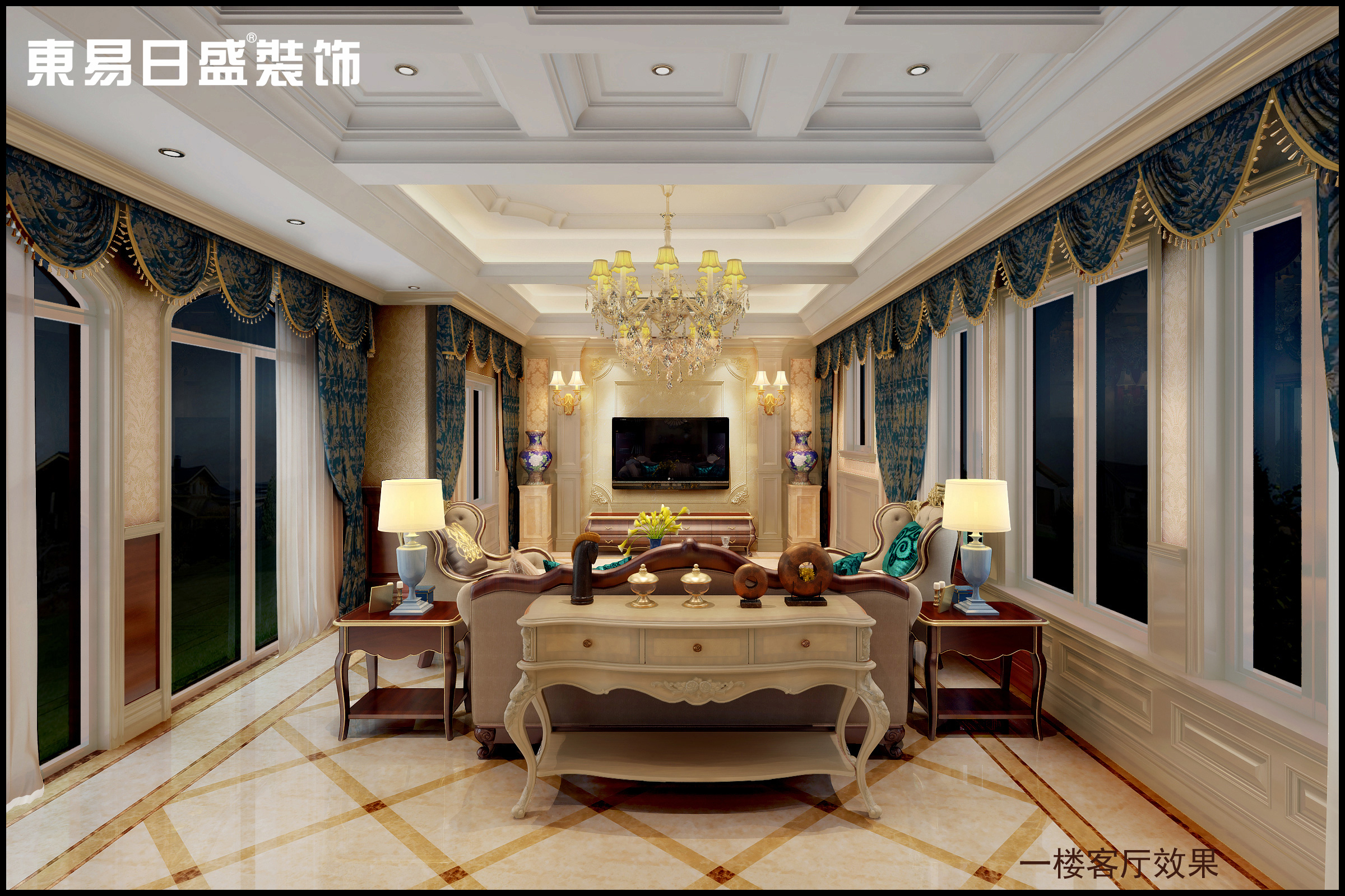 别墅 欧式 奢华 客厅图片来自武汉东易日盛在汤逊湖壹号—欧式—周滨的分享
