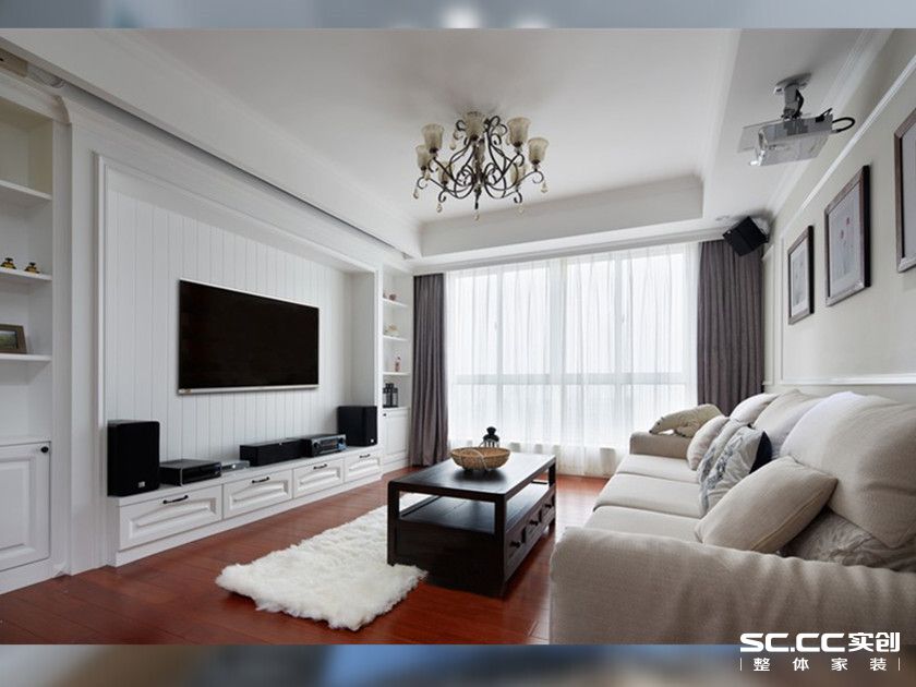 简约 欧式 三居 旧房改造 客厅图片来自实创装饰上海公司在简欧风格二手房装修设计的分享