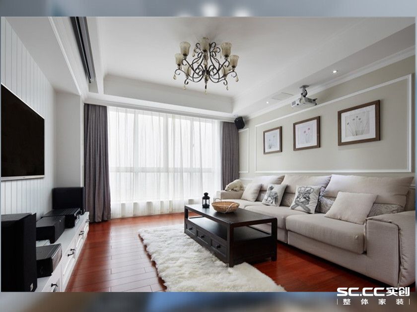 简约 欧式 三居 旧房改造 客厅图片来自实创装饰上海公司在简欧风格二手房装修设计的分享