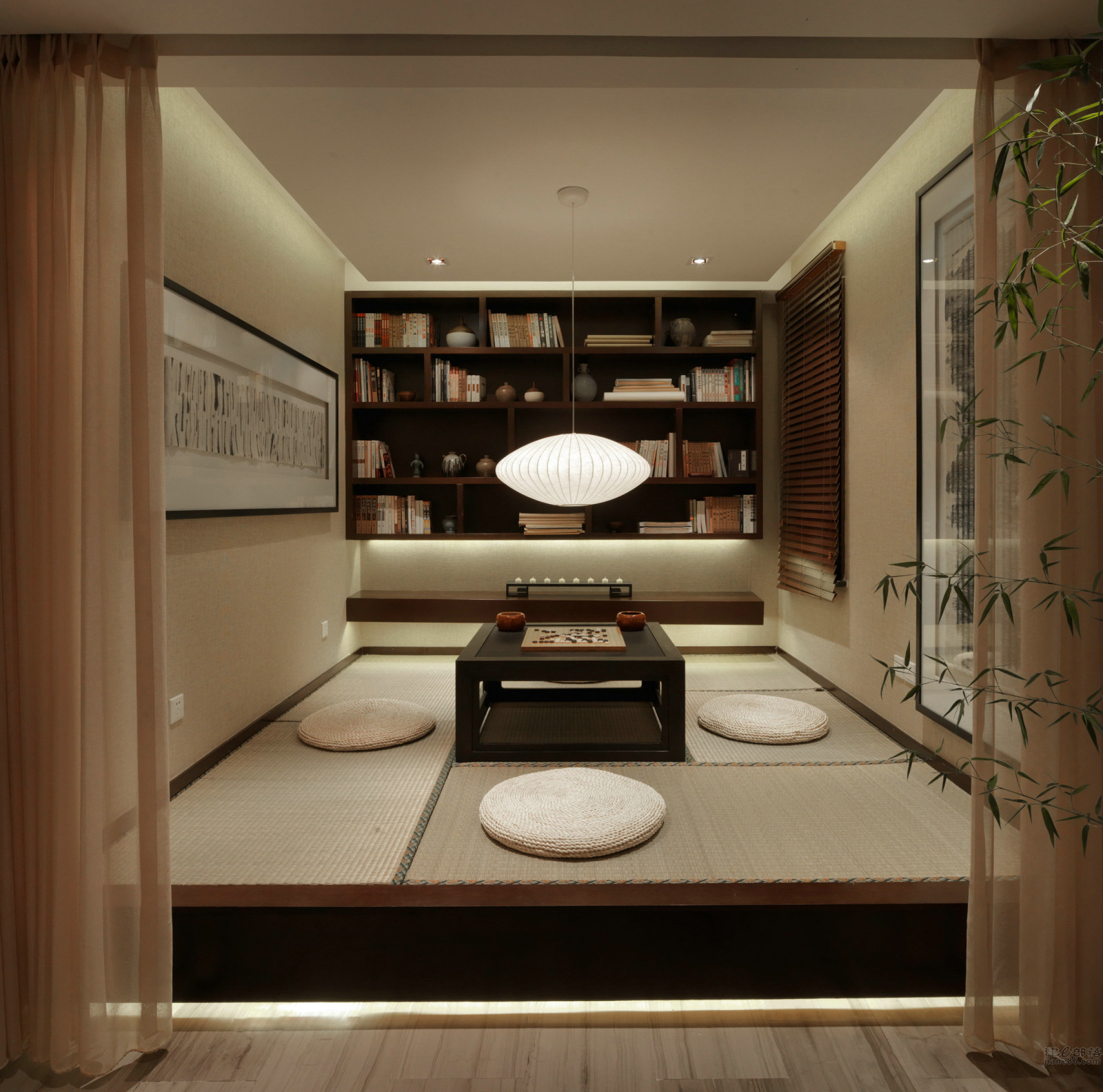 新中式 四居 公寓装修 装修案例 装修公司 卧室图片来自一道伍禾装饰在“绿竹入幽境”的禅意气息的分享