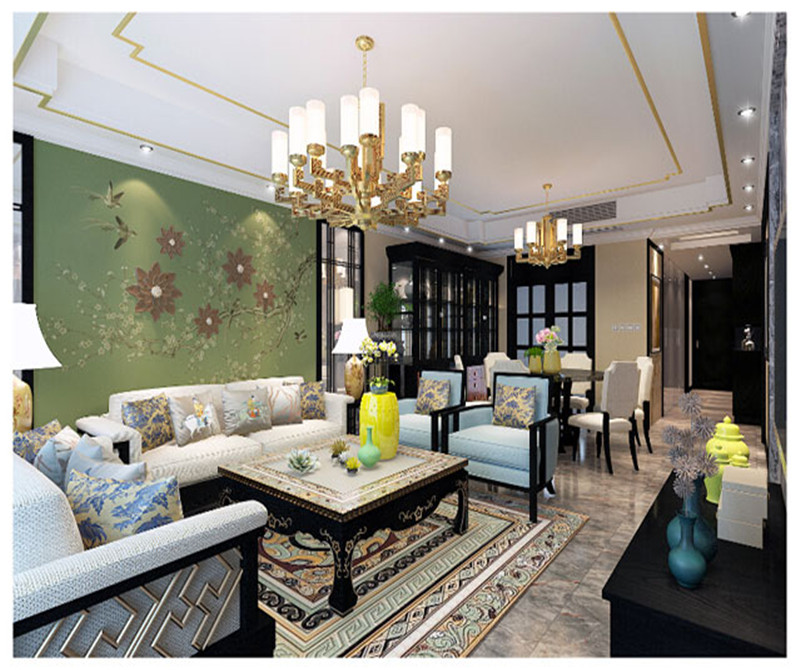 简约 欧式 中式风格 三居 白领 80后 客厅图片来自成都V2装饰在极具品味的东方中式风三居室的分享