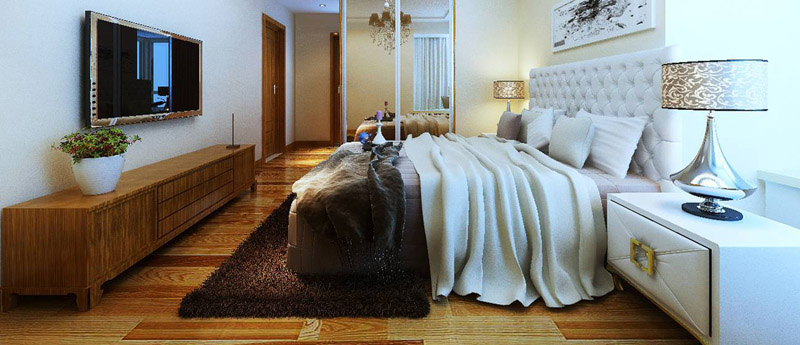 祝福红城 160平四居 现代风格 装修 效果图 卧室图片来自夏曼在祝福红城 160平现代风格装修的分享