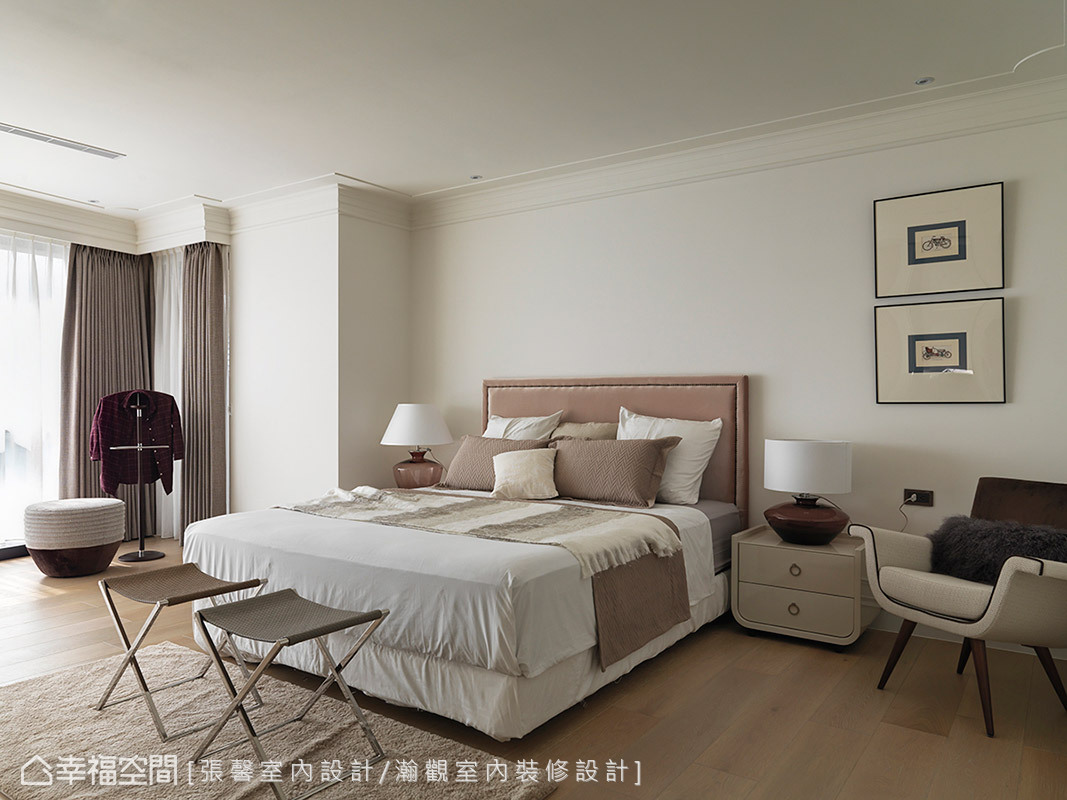 简约 新古典 张馨 收纳 卧室图片来自幸福空间在360平摩羯座的轻古典暖心宅的分享