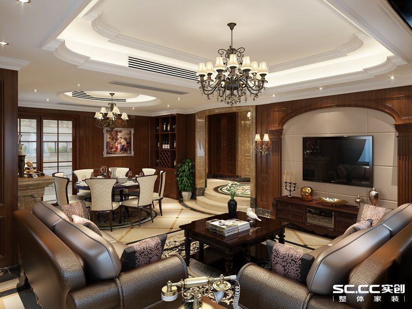 欧式 简约 别墅 客厅图片来自实创装饰上海公司在190平古典欧式风格主元素美居的分享