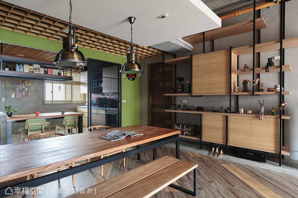 二居 工业 简约 收纳 餐厅图片来自幸福空间在152平标准格局工业生态城的分享