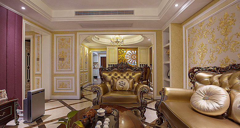 客厅图片来自家装大管家在奢华经典欧式 148平华丽展现的分享