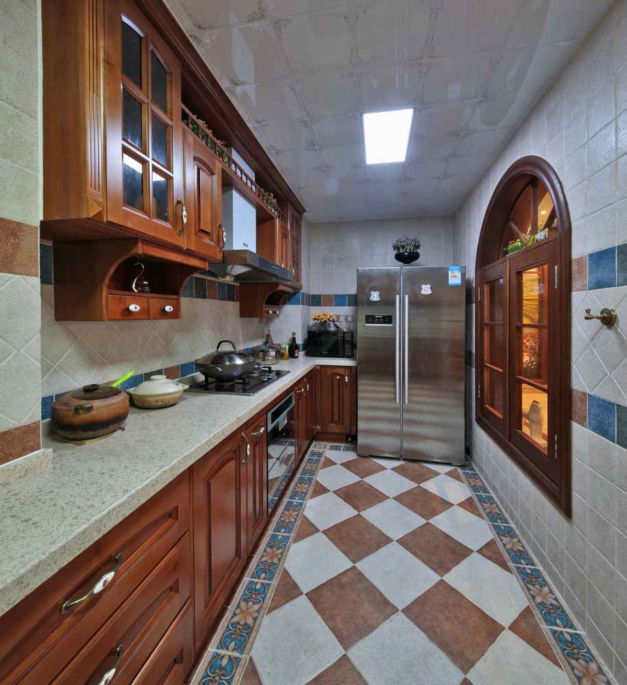 美式 四居室 厨房图片来自石家庄乐豪斯装饰公司在天山九峯210㎡美式装修效果图的分享