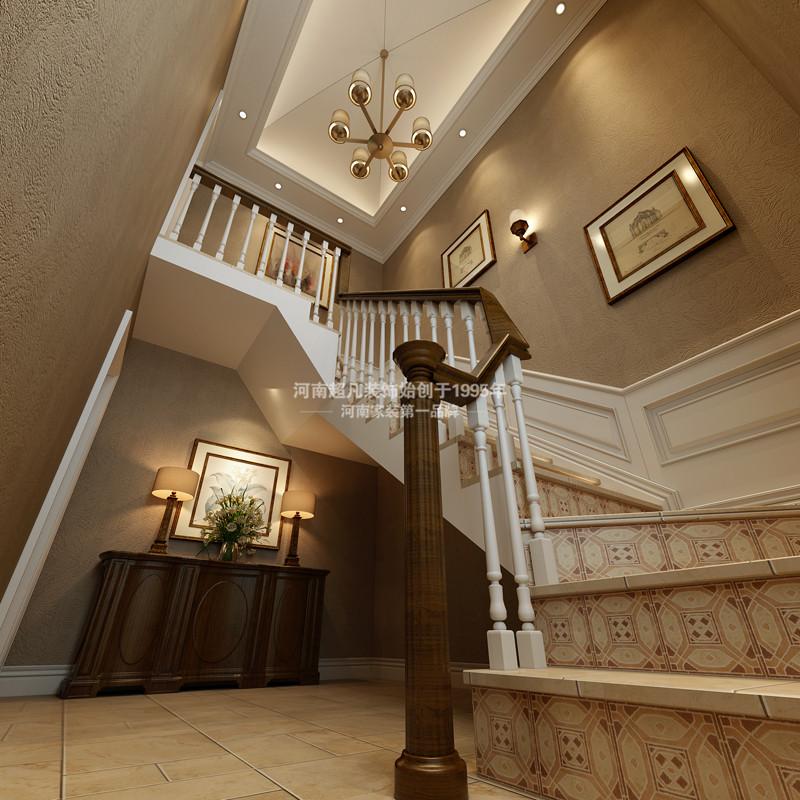 别墅 美式风格 普罗旺世 美式简约 楼梯图片来自郑州最好的装修公司-河南超凡在普罗旺世680平别墅案例赏析的分享