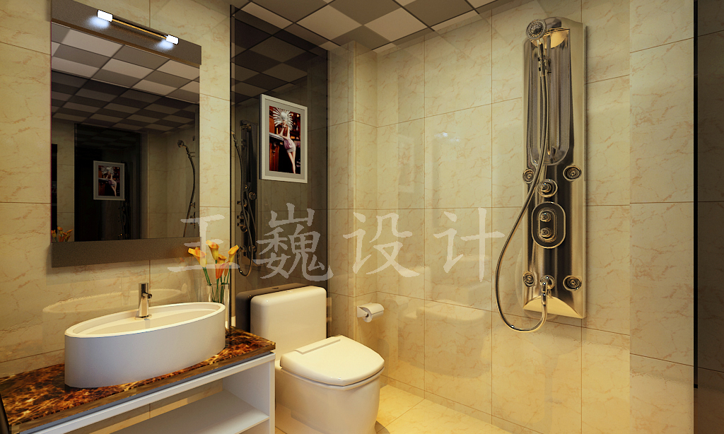二居 简约 名流印象 卫生间图片来自百家设计小刘在名流印象现代风格85平的分享