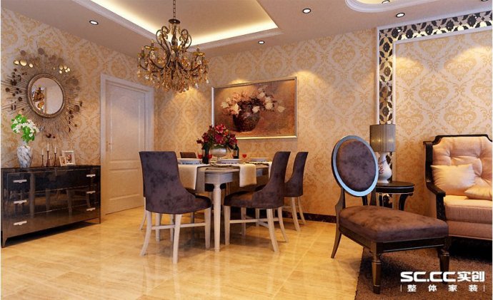 三居 旧房改造 欧式 餐厅图片来自实创装饰装修在有色金属院欧式风格三居设计的分享