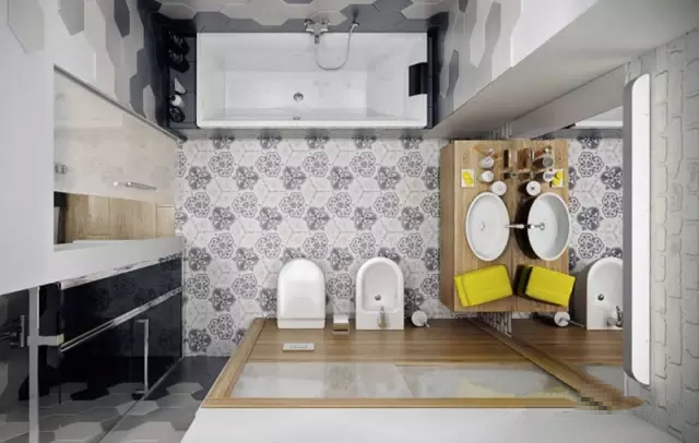 二居 60平 客厅 卧室 餐厅 厨房 绿色 白色 黄色 卫生间图片来自实创装饰晶晶在撞色的俄罗斯60㎡现代摩登小公寓的分享