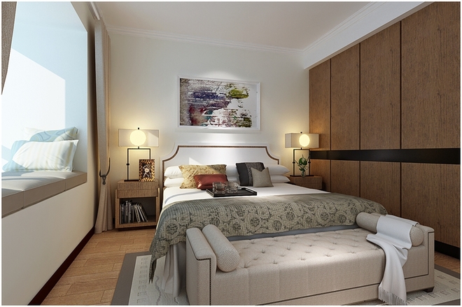 三居 旧房改造 80后 140平米 上海实创 卧室图片来自上海实创-装修设计效果图在【实创装饰】140平现代简约空间的分享