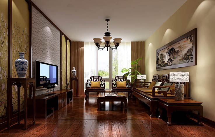 三居 白领 收纳 80后 小资 新中式 客厅图片来自北京高度国际---小吴在中景江山赋200㎡简中风格公寓的分享