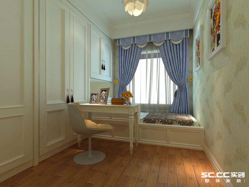 简约 欧式 三居 恒盛豪庭 卧室图片来自实创装饰上海公司在136平恒盛豪庭三居室简欧风格的分享