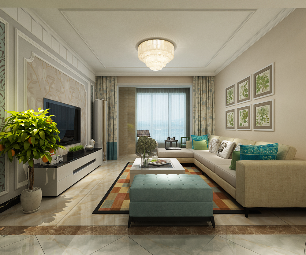三居 简约 欧式 客厅图片来自乐豪斯装饰张洪博在三室户型装修设计相近色搭配的分享