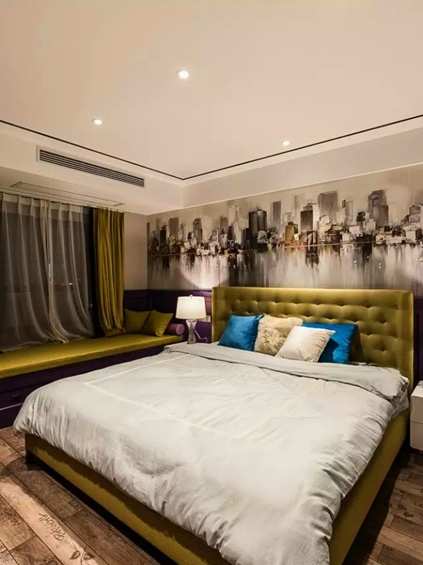 混搭 三居 白领 小资 客厅装修 客厅 卧室图片来自沙漠雪雨在130平米彩色现代混搭三室的分享