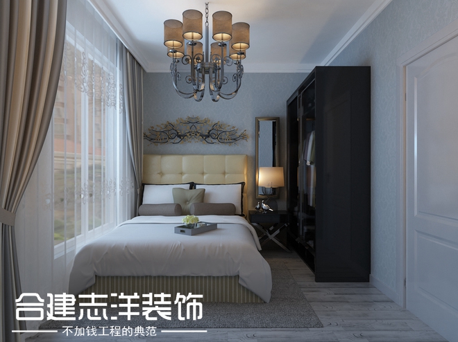 三居 现代简约 卧室图片来自北京合建装饰有限公司邵经理在95平米，现代简约，惬意时光！的分享