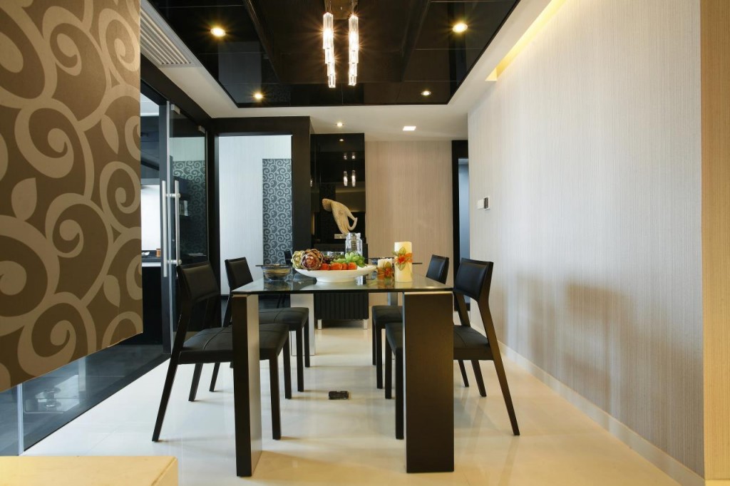简约 现代 三居 时尚 高贵 餐厅图片来自天津别墅室内装修在锐林作品·大都会黑白灰现代空间的分享