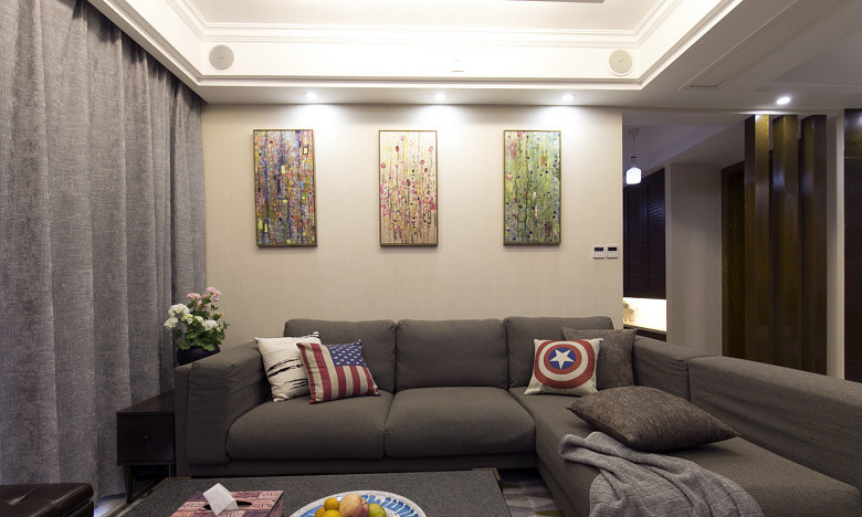 客厅图片来自家装大管家在小资情调 110平现代港式3居室的分享
