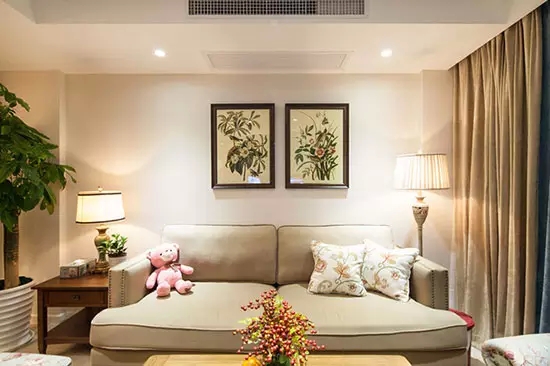 简约 美式 二居 旧房改造 客厅图片来自实创装饰上海公司在77㎡绝美田园风的分享