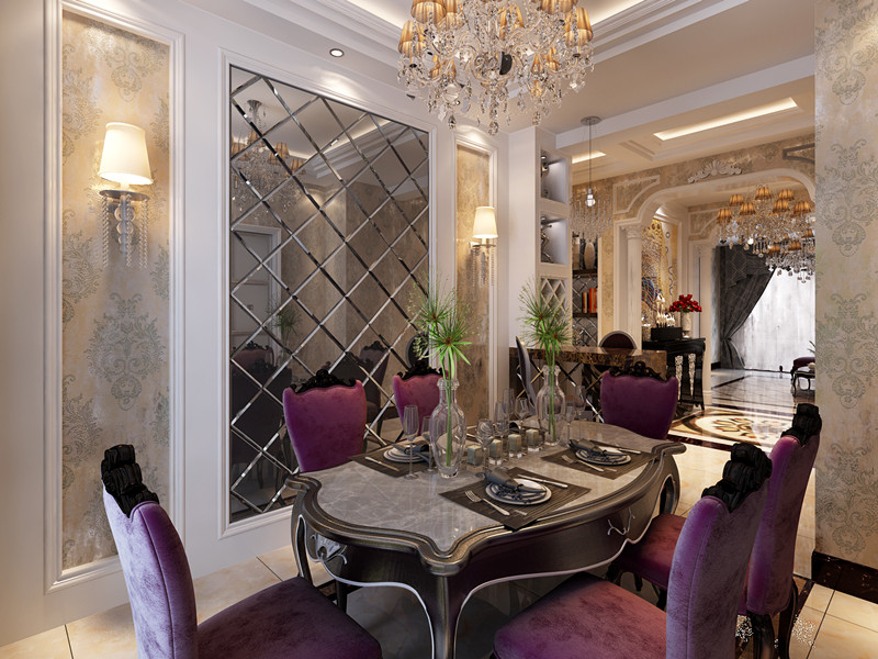 简约 欧式 混搭 四居室 白领 80后 餐厅图片来自成都V2装饰在打造典雅奢华之风的分享