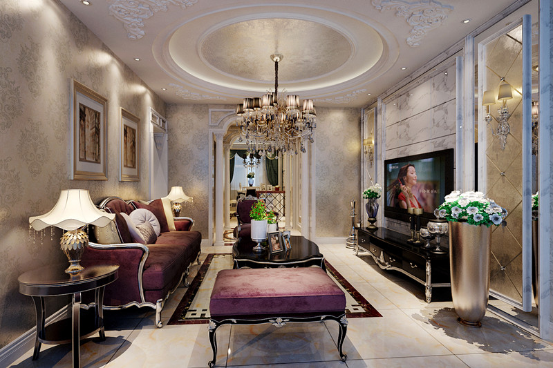 简约 欧式 混搭 四居室 白领 80后 客厅图片来自成都V2装饰在打造典雅奢华之风的分享