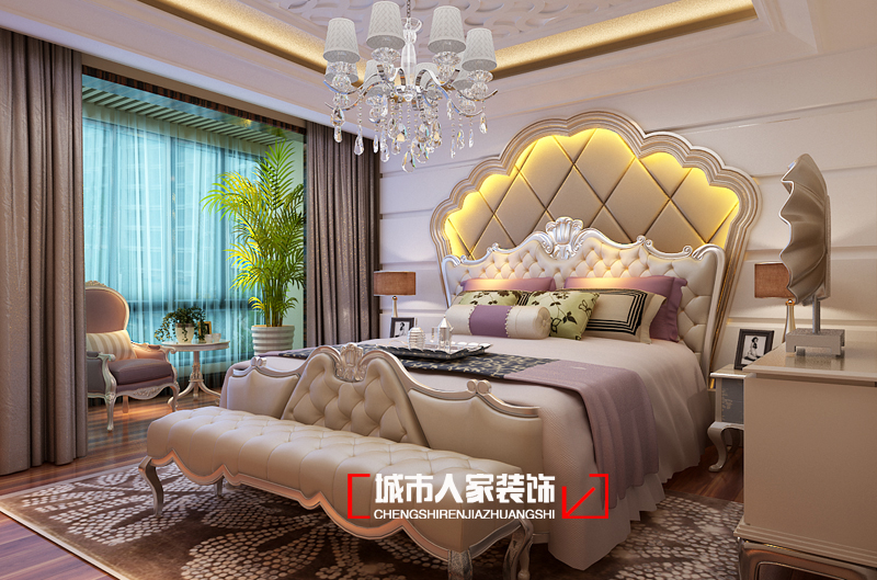 欧式 家装设计 装修公司 家居设计 风格设计 卧室图片来自太原城市人家装饰在阳光城·翡丽湾340平米欧式装修的分享