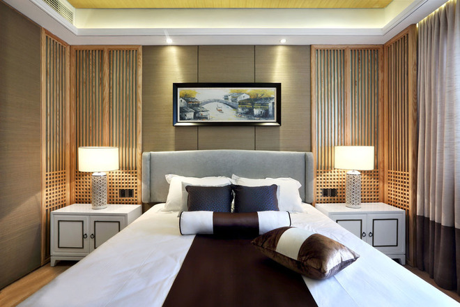 中式风格 客厅装修 中式客厅 卧室装修 洗手间装修 中式卧室装 卧室图片来自上海实创-装修设计效果图在原木设计追求心素如简人如淡菊的分享