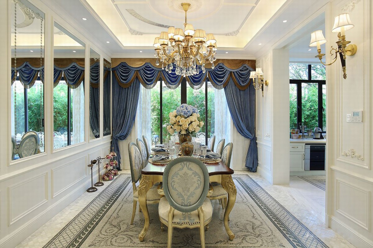 简约 法式 别墅 白领 小资 千章墅 餐厅图片来自一道伍禾装饰设计师杨洋在法式异域蓝色风情千章墅的分享