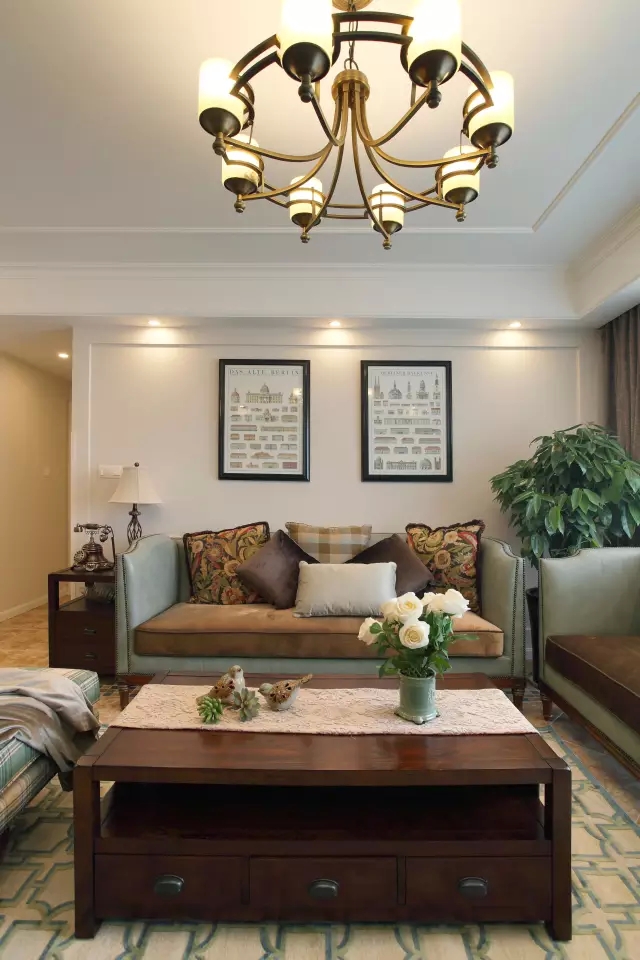 简约 美式风格 四居 客厅图片来自实创装饰上海公司在4房2厅小清新美式的新家的分享