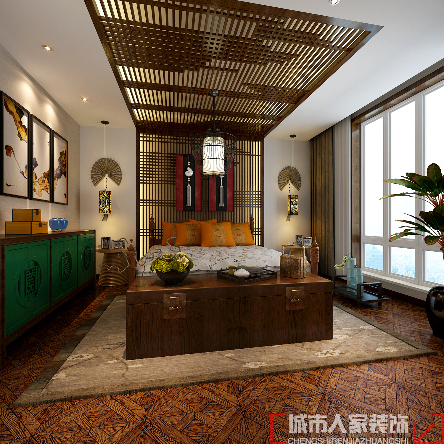 四居室 东南亚风格 设计方案 卧室图片来自用户2619770137在西安城市人家四居室东南亚风格的分享