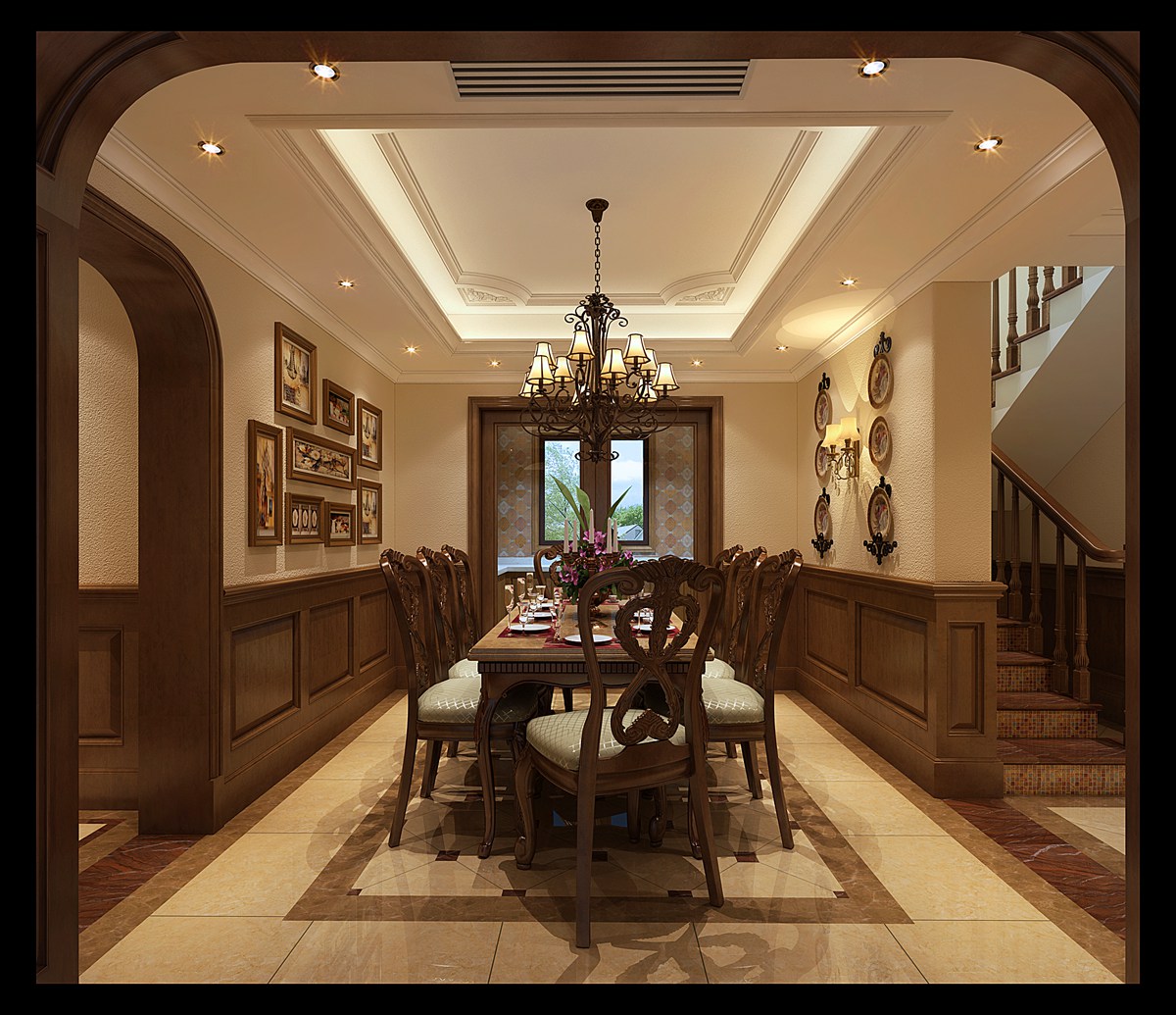 美式 别墅 餐厅图片来自成都隆诚装饰公司在芙蓉汉城美式风的分享