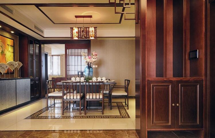 新中式 中式 四居室 餐厅图片来自苹果装饰公司在湘江世纪城新中式案例的分享