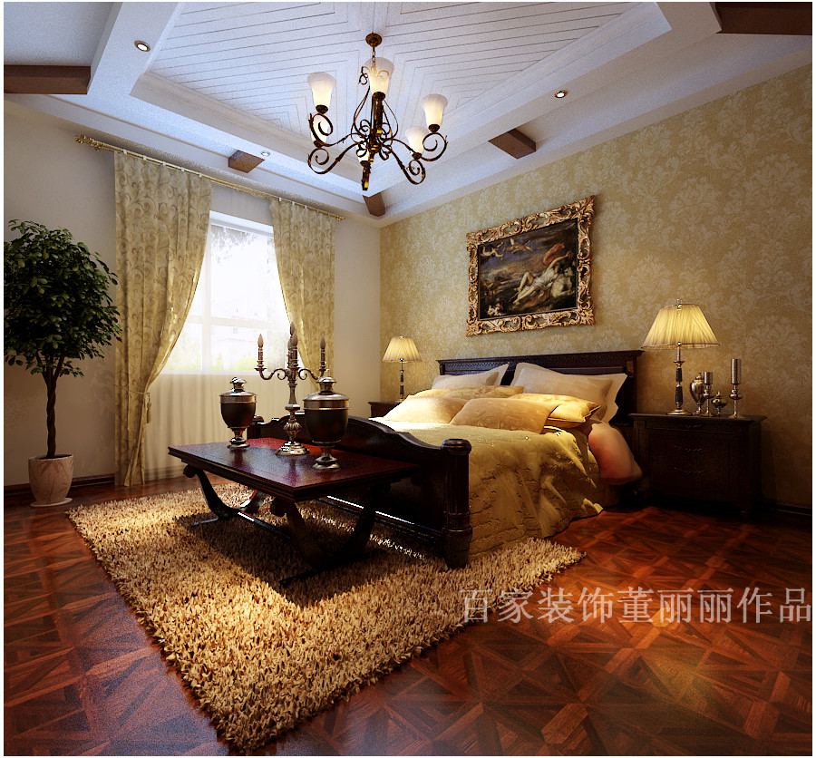 美式 三居 金地长青湾 卧室图片来自百家设计小刘在金地长青湾143平美式风格的分享